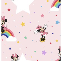 Motifs de papier peint avec Minnie Mouse, étoiles et arcs-en-ciel
