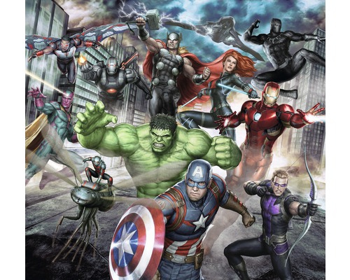 Papier peint panoramique intissé 111391 Kids@Home Marvel Avengers 6 pcs. 300 x 280 cm