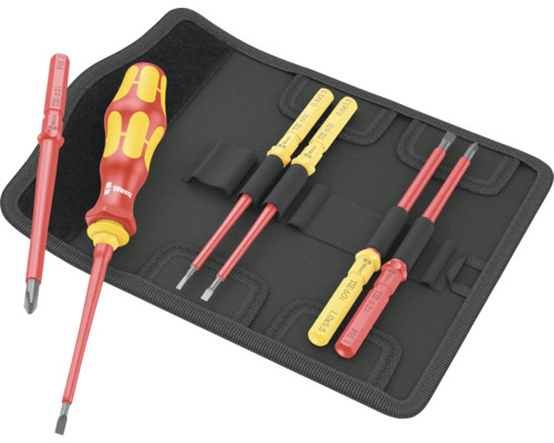 Wera Schraubendrehersatz mit mehreren Schraubendrehern in einer schwarzen Tasche