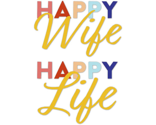 Postkarte Happy wife happy life 10,5x14,8 cm