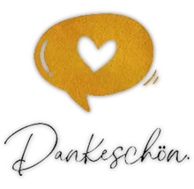 Bulle de dialogue avec symbole de cœur et le texte Dankeschön