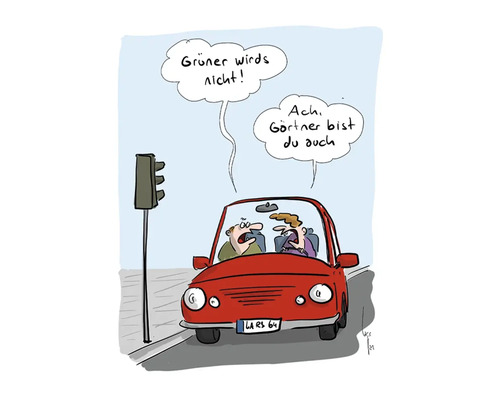 Postkarte Grüner wirds nicht Comic 10,5x14,8 cm