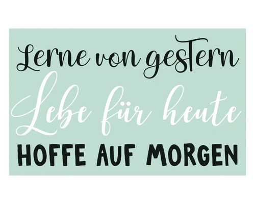 Aimant décoratif Lerne von gestern Lebe für heute Hoffe auf Morgen 8,5x5,5 cm Image murale décorative avec l''inscription Apprends d''hier, vis pour aujourd''hui, espère pour demain