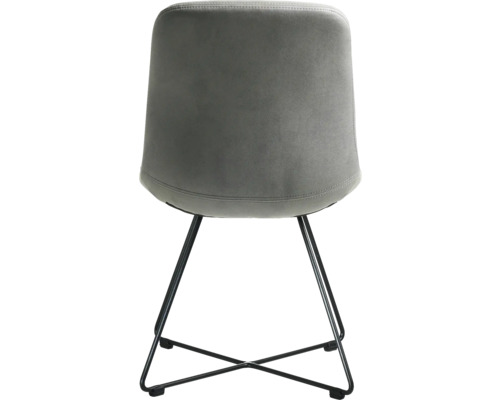 Stuhl mit Bezug und Metallbeinen, Rückenansicht