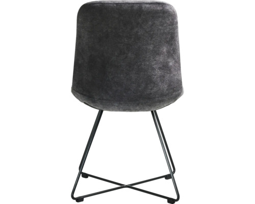 Stuhl mit Stoffbezug und Metallbeinen