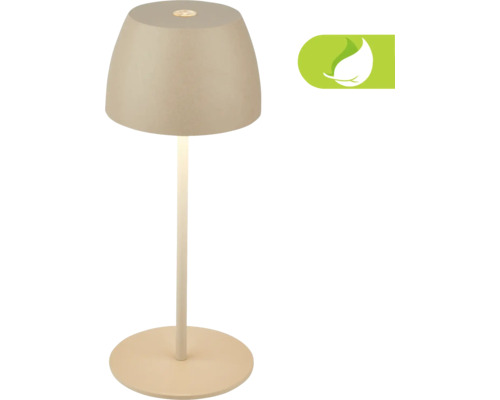 Lampe de table LED sur batterie avec variateur tactile IP44 2,5W 150 lm 2700 K beige H 20 cm