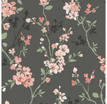 Papier peint à motif floral sur fond sombre