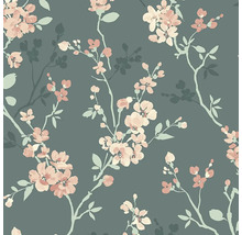 Papier peint à motifs floraux sur fond sombre
