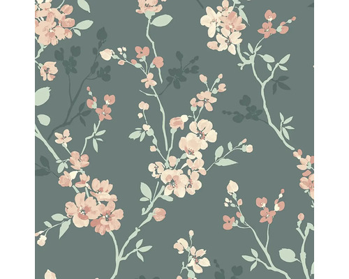 Papier peint à motifs floraux sur fond sombre