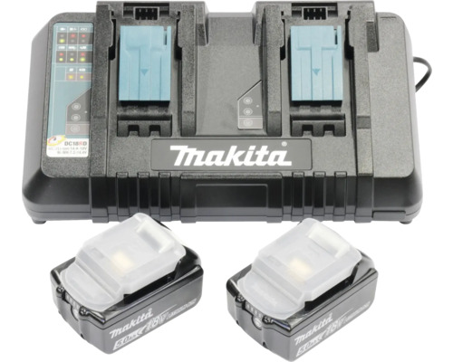 Chargeur double Makita avec deux batteries 18 volts