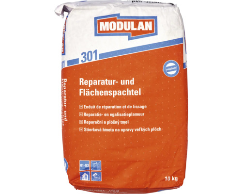 MODULAN 301 Reparatur- und Flächenspachtel medium hell 10 kg MODULAN Reparatur und Flächenspachtel, 10 Kilogramm Sack