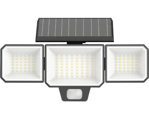 Projecteur solaire avec trois lampes et panneau solaire