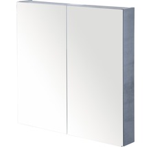 Spiegelschrank Sanox 70 x 13 x 65 cm beton anthrazit 2-türig doppelt verspiegelte Türen