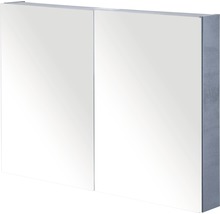 Spiegelschrank Sanox 90 x 13 x 65 cm beton anthrazit 2-türig doppelt verspiegelte Türen