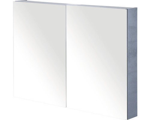 Armoire de toilette Sanox 90 x 13 x 65 cm béton anthracite 2 portes