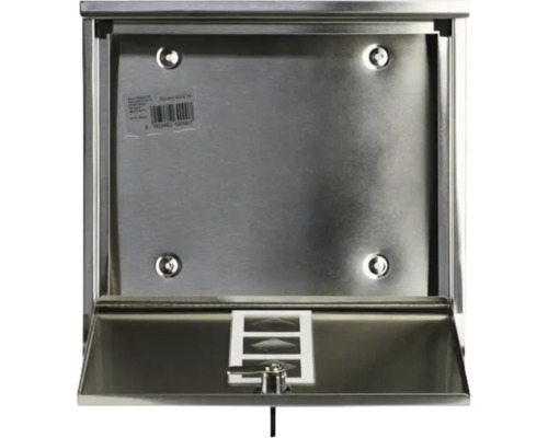 Geöffneter Briefkasten aus Edelstahl