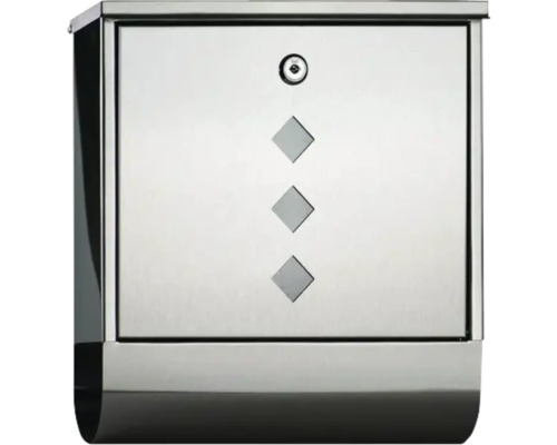 Boîte aux lettres Burg Wächter Square 6200 Ni lxhxp 305/320/98 mm acier inoxydable avec boîte à journaux Boîte aux lettres Burg Wächter Square 6200 Ni lxhxp 305/320/98 mm acier inoxydable avec boîte à journaux
