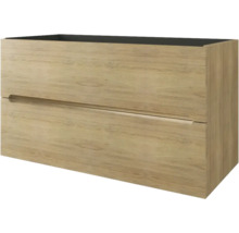 Waschtischunterschrank Baden Haus Kim BxHxT 100 x 55 cm x 45,6 cm Frontfarbe tabacco holzdekor matt 55987