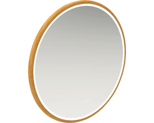 Miroir ovale avec cadre en bois