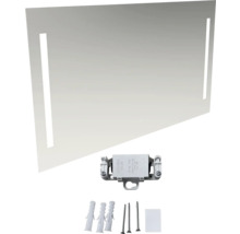 Rechteckiger Spiegel mit Beleuchtung und Montagematerial