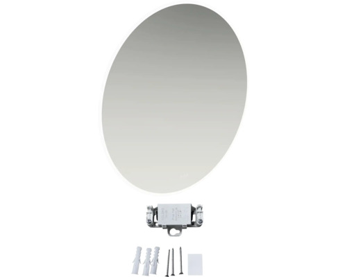 Ovaler Spiegel mit Befestigungsmaterial