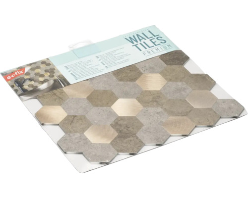 Carrelage mural autocollant Wall Tiles Premium Hexagon marron bronze 30,4 x 30,4 cm 1 pce