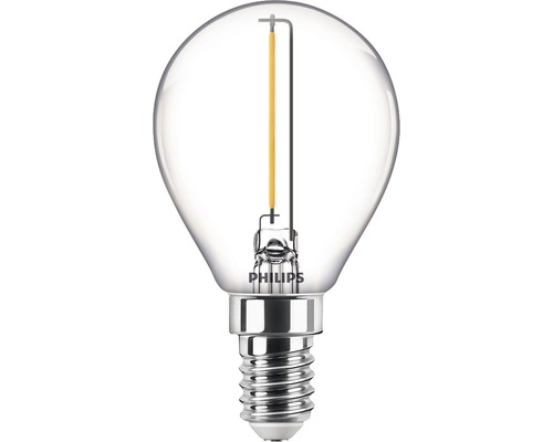 Ampoule sphérique LED P45 transparente E14/1,4W(15W) 136 lm 2700 K blanc chaud