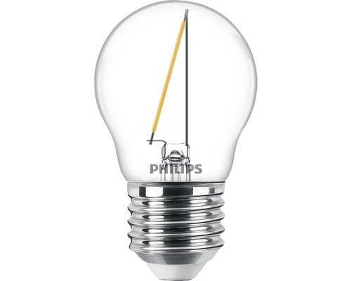 Ampoule sphérique LED P45 transparente E27/1,4W(15W) 136 lm 2700 K blanc chaud