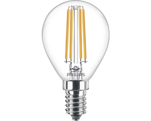 Ampoule sphérique LED P45 transparente E14/6,5W(60W) 806 lm 2700 K blanc chaud