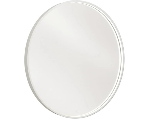 Miroir de salle de bains Badmobill Craft Linus Ø 700 mm IP 44 blanc avec capteur Miroir ovale pour salle de bains