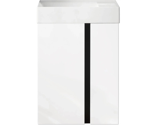 Meuble sous-lavabo avec deux portes et une poignée