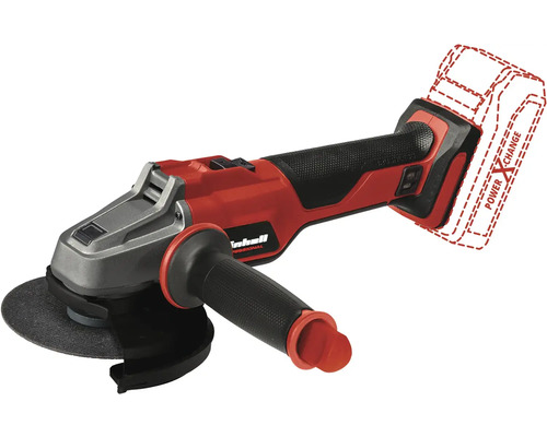 Meuleuse d'angle sans fil Einhell Power X-Change AXXIO 18/125, sans batterie ni chargeur Meuleuse d''angle sans fil Einhell avec meule et poignée supplémentaire