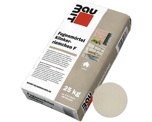 Mortier de jointoiement Baumit pour plaquettes de parement en clinker F blanc sable 25 kg Sac de mortier de jointoiement Baumit pour jointoiement de plaquettes de parement en clinker, 25 kg