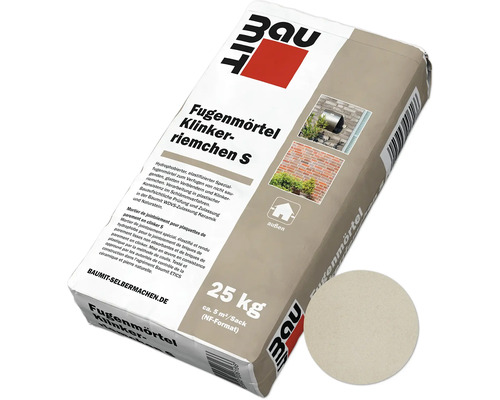 Mortier de jointoiement Baumit pour plaquettes de parement en clinker S blanc sable 25 kg Mortier de jointoiement pour plaquettes de parement en clinker S en sac de 25 kilogrammes pour l''extérieur