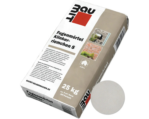Mortier de jointoiement Baumit pour plaquettes de parement en clinker S gris argent 25 kg Sac de mortier de jointoiement pour plaquettes de parement en clinker avec un contenu de 25 kilogrammes