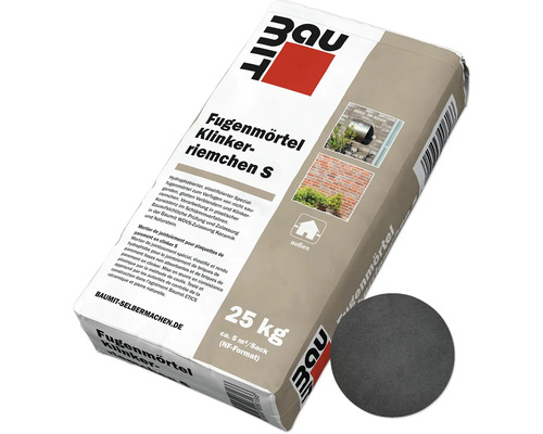 Mortier de jointoiement Baumit pour plaquettes de parement en clinker S noir 25 kg Mortier de jointoiement pour plaquettes de parement clinker S en sac de 25 kilogrammes pour l''extérieur