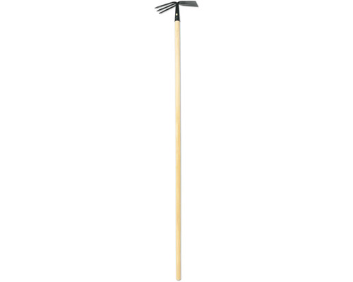 Houe double avec manche en bois pour le jardin
