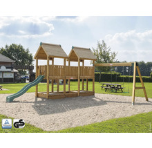 Aire de jeux avec balançoire et toboggan pour l''extérieur
