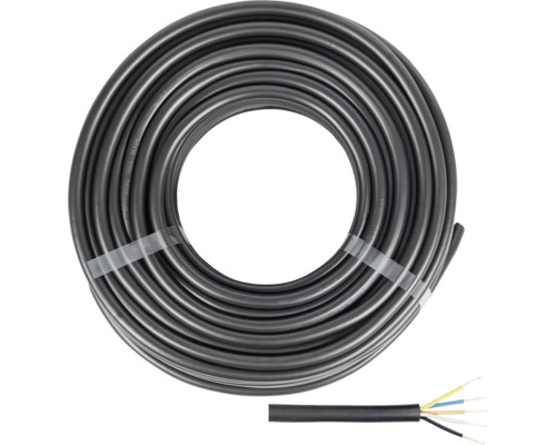 Ringförmig aufgerolltes Elektrokabel mit fünfadriger Leitung