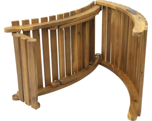 Marche de piscine en bois de forme semi-circulaire