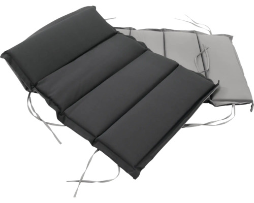 Deux coussins pour banc de jardin avec des bandes de fixation