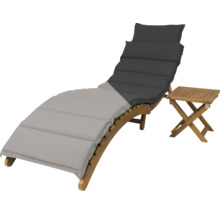 Chaise longue de jardin avec coussin et petite table d''appoint