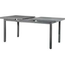 Table de jardin extensible avec structure métallique et plateau de table