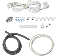 Kit d''accessoires avec câble d''alimentation, raccords, tuyaux, fusible et matériel de fixation