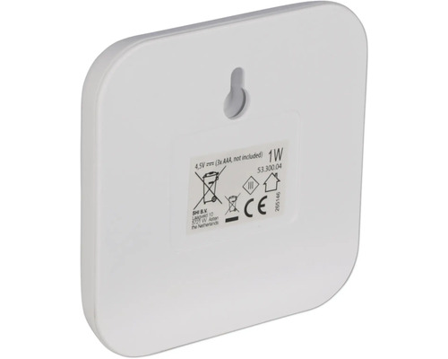 Arrière d''un capteur blanc avec dispositif de suspension et informations techniques