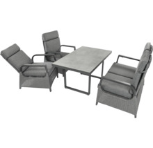 Ensemble de meubles de jardin gris avec table et fauteuils