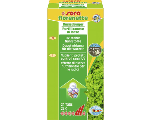 Engrais pour plantes d'aquarium sera florenette 24 comprimés d'engrais de base