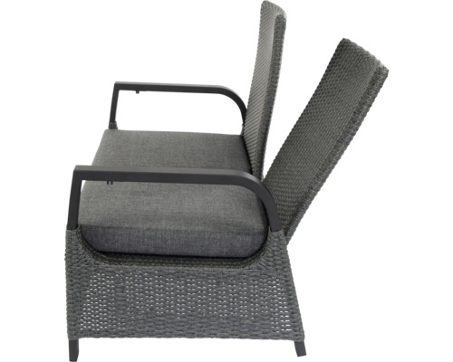 Banc de jardin avec dossier réglable et coussin d''assise