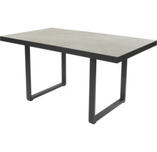 Table de jardin rectangulaire avec pieds en métal et plateau