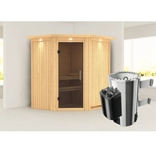 Sauna intérieur avec poêle de sauna dans la pièce